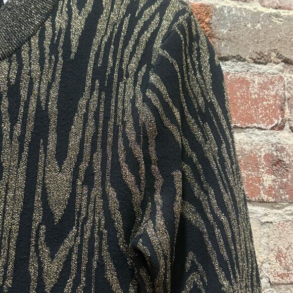 A.L.C. Ziggy Dress Black and Gold Size Large - Picture 8 of 10